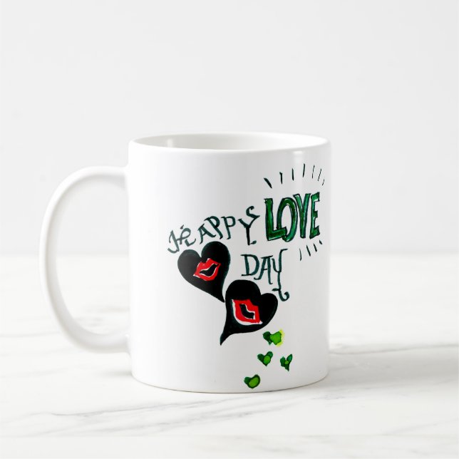 De Café Caneca do Dia do Amor Feliz (Esquerda)