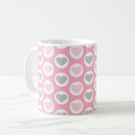 De Café Caneca do Dia dos Namorados com Corações Cinza e R