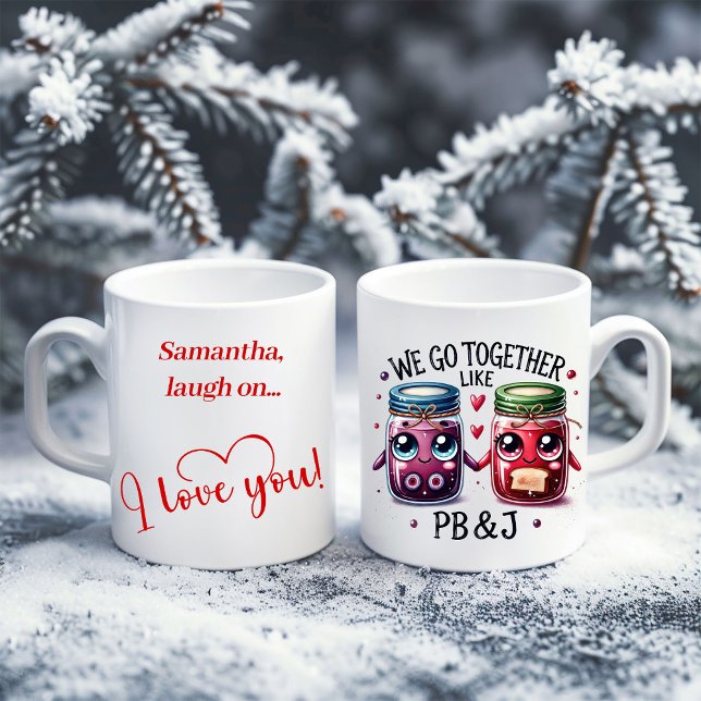 De Café Caneca do Dia dos Namorados com Nome Personalizado (Custom Name Valentine Mug Funny Food for Him)
