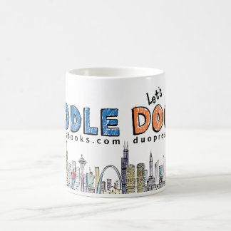 De Café Caneca do Doodle: Azul e laranja
