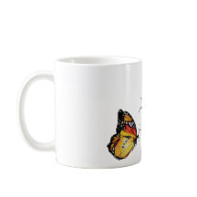 Caneca do drawingWhite da aguarela da borboleta