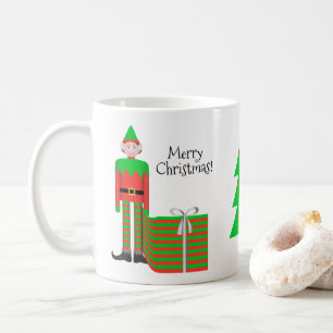De Café Caneca do duende do Natal - pacote listrado do