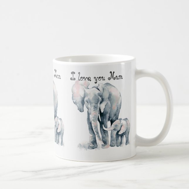De Café Caneca do elefante da mãe, eu te amo mãe, dia das (Direita)