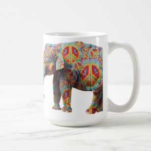 De Café Caneca do elefante do Hippie da paz e do amor