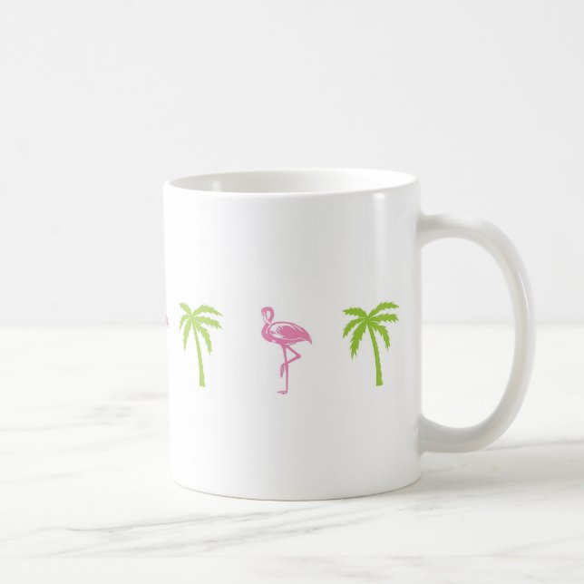 De Café Caneca do flamingo e da palmeira (Direita)