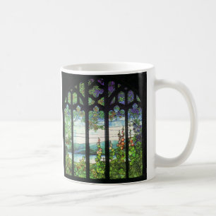 De Café Caneca do Foxglove & do vitral das glicínias