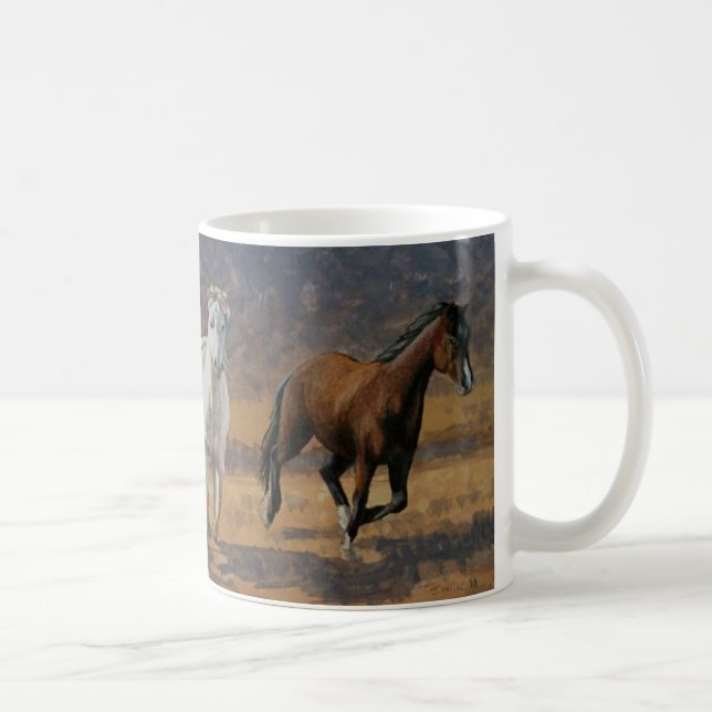De Café Caneca do funcionamento dos cavalos selvagens (Direita)