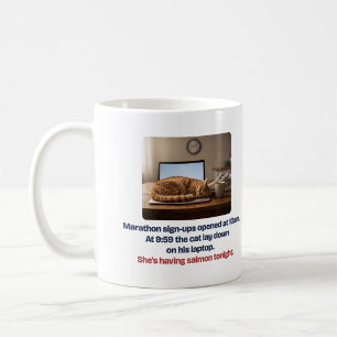 De Café Caneca do Gato no Laptop da Maratona Divertida