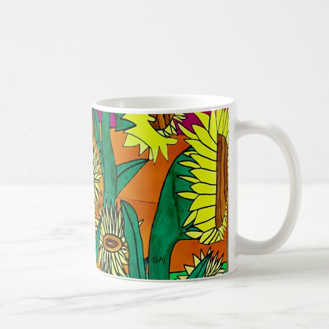 De Café Caneca do girassol (Direita)