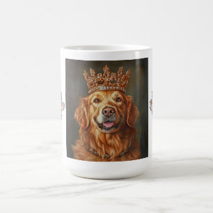 De Café Caneca do Golden Retriever Usando Coroa