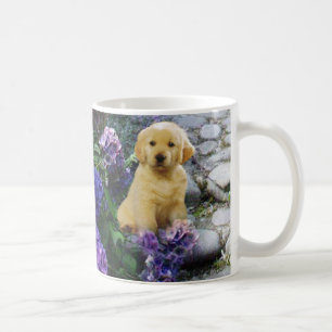 De Café Caneca do Hydrangea do golden retriever