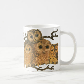 De Café caneca do impressão da coruja do vintage