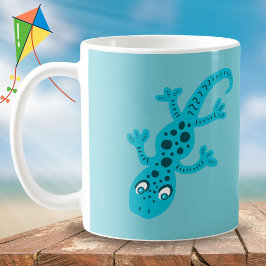 De Café Caneca do Lagarto Gecko Azul Fofo para Crianças