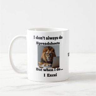 De Café caneca do leão da planilha do escritório