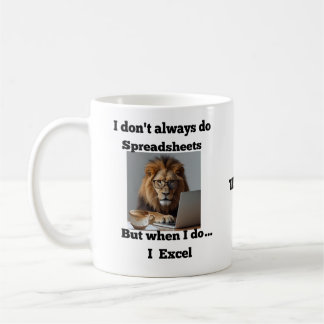 De Café caneca do leão da planilha do escritório