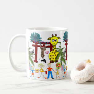 De Café Caneca do Macaco do Zoológico da Girafa