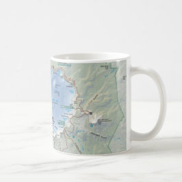 De Café Caneca do mapa do lago crater