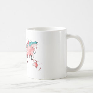 De Café caneca do mapa do mundo