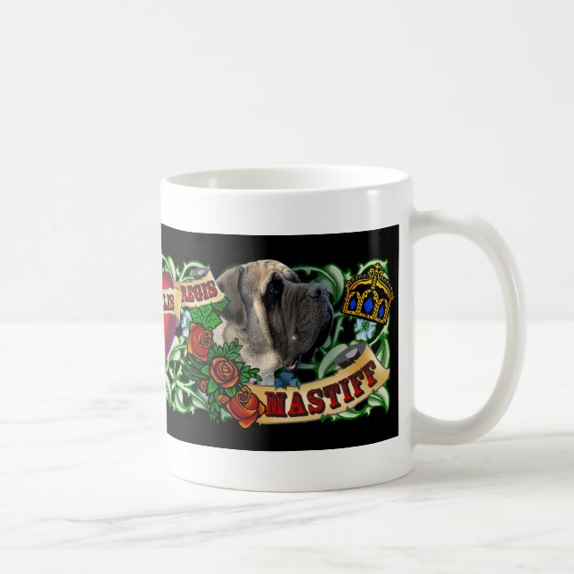 De Café Caneca do Mastiff do tatuagem (Direita)
