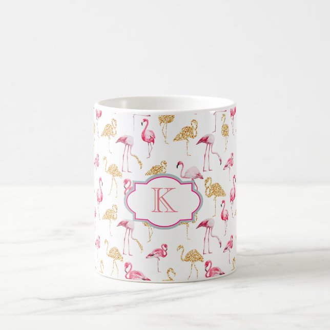 De Café Caneca do monograma. Cópia do flamingo (Centro)