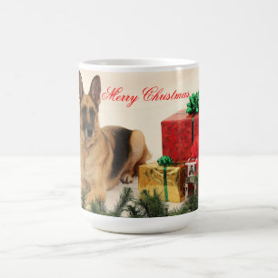 De Café Caneca do Natal do german shepherd