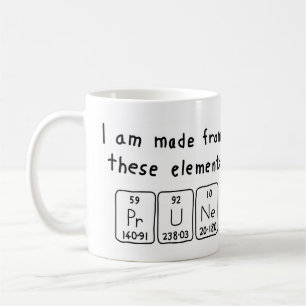 De Café Caneca do nome da mesa periódica da ameixa seca