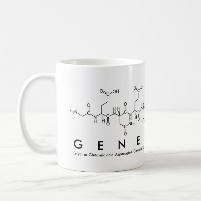 De Café Caneca do nome do peptide do geneticista (Esquerda)