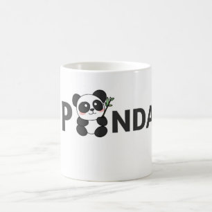 De Café Caneca do Panda Fofo - Caneca preta e branca adorá