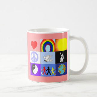 De Café caneca do peaceloveunity - rosa
