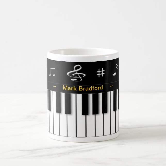 De Café Caneca do piano - personalize o nome (Centro)