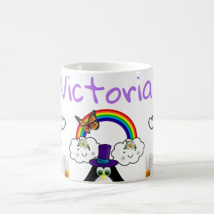De Café Caneca do Pinguim Arco-íris Floral Borboleta Daisy