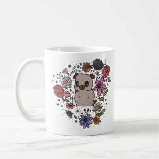 De Café Caneca do Pug da flor