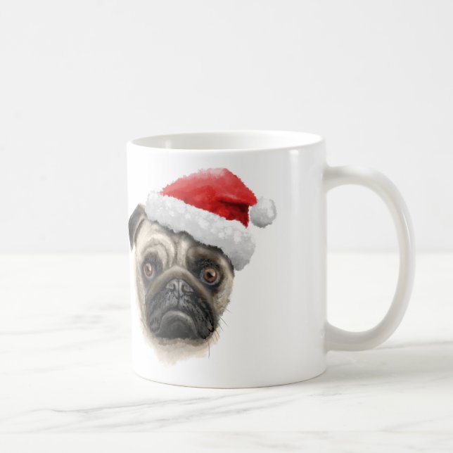 De Café Caneca do Pug do papai noel (Direita)