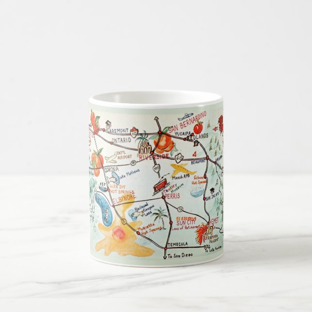 De Café Caneca do Riverside, Califórnia Desenhada à Mão Co (Centro)