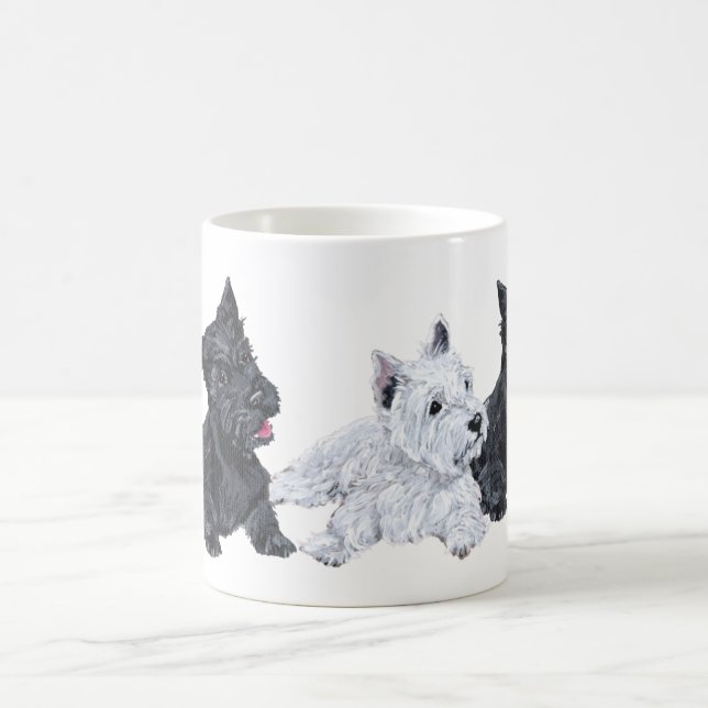 De Café Caneca do Scottish e West Highland White Terrier (Centro)