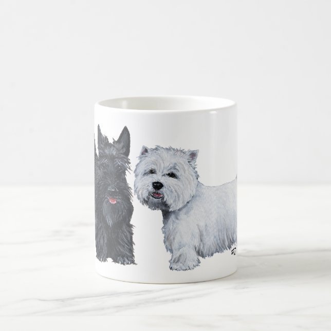De Café Caneca do Scottish e West Highland White Terrier (Centro)