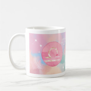 De Café Caneca do Signo Zodiacal Libra em Aquarela Pastel