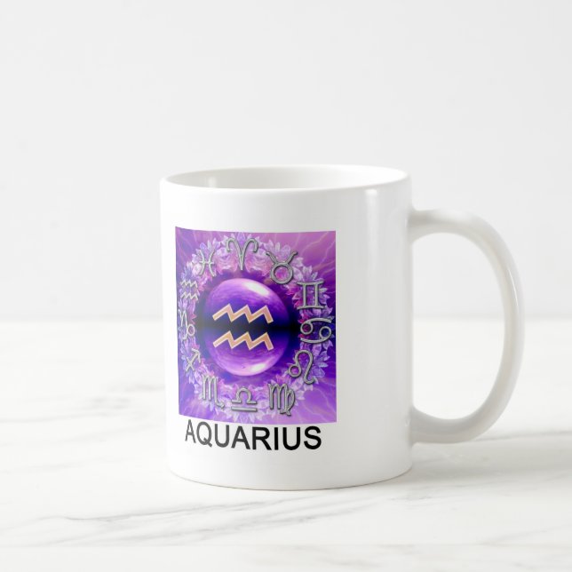 De Café Caneca do sinal do zodíaco do Aquário (Direita)
