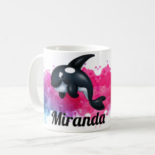 De Café Caneca do Splatter do rosa da baleia da orca