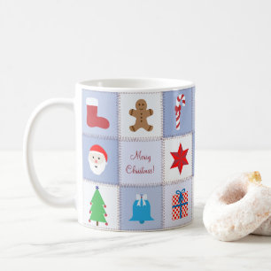 De Café Caneca do teste padrão do Natal - o azul tonifica
