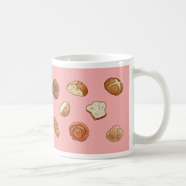 De Café Caneca do teste padrão do pão & da pastelaria - (Direita)