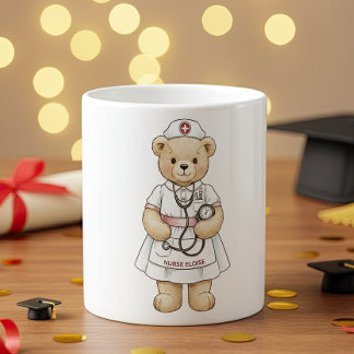 De Café Caneca do Ursinho Enfermeiro – Presente Personaliz