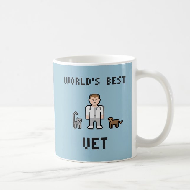 De Café Caneca do veterinário do mundo do pixel a melhor (Direita)