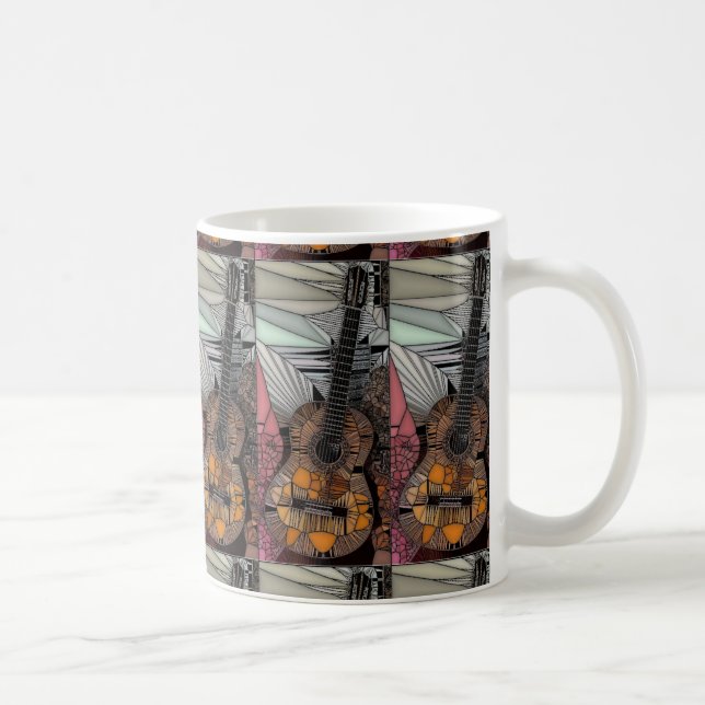 De Café Caneca do vitral da guitarra (Direita)