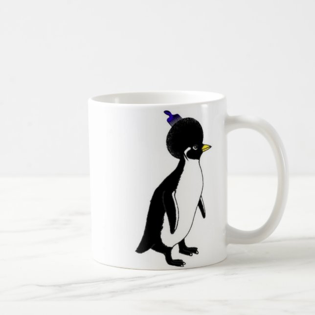 De Café caneca dobro afro do pinguim (Direita)