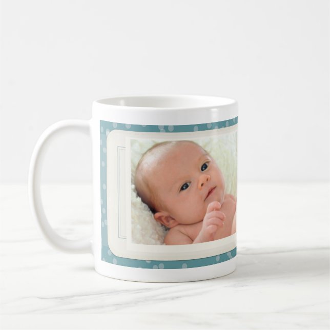 De Café Caneca doce do anúncio do nascimento do bebê (Esquerda)
