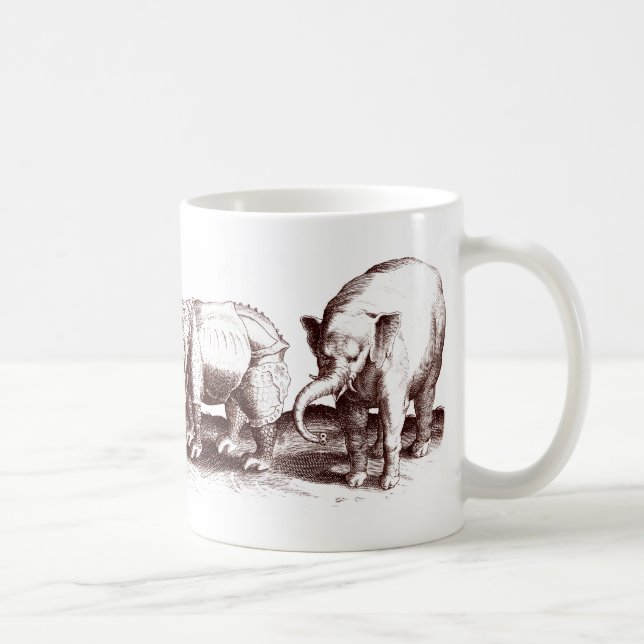 De Café Caneca dos elefantes e dos Rhinos (Direita)