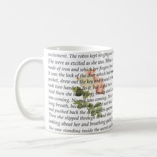 De Café Caneca dos rosas do rosa do livro do jardim (Esquerda)