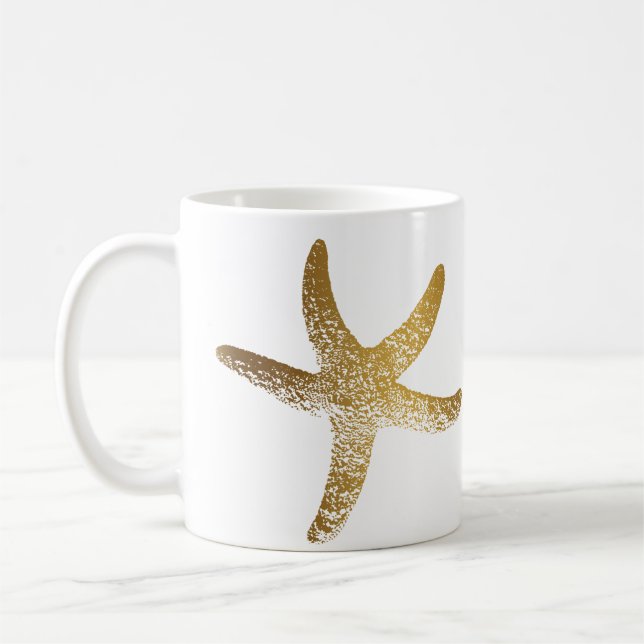 De Café Caneca Dourado da estrela do mar (Esquerda)