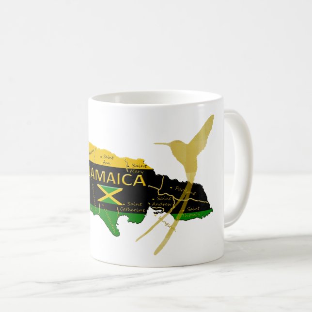 De Café Caneca Dourado do pássaro do zumbido das cores das (Frente Esquerda)